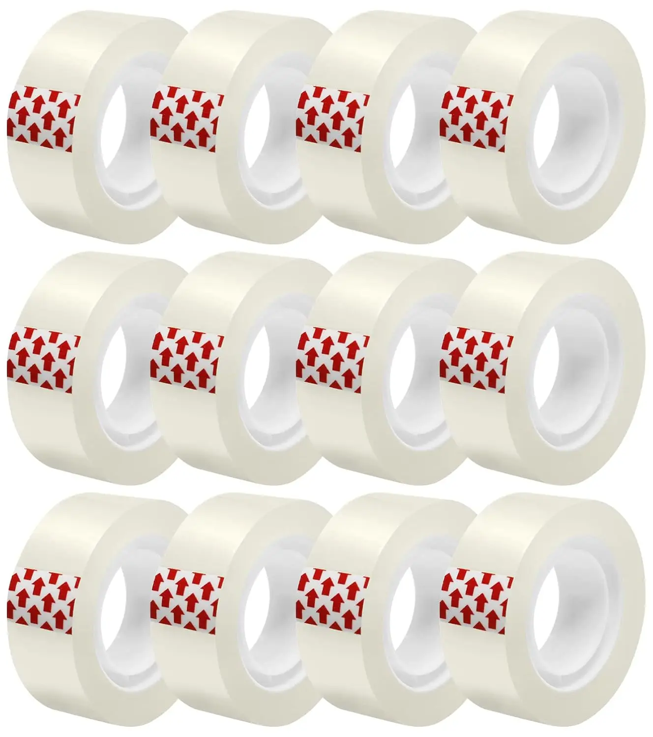 

12 Rolls Transparent Tape Refills, Clear Tape Dispenser Refills, Glossy Gift Wrap Tape for Office School Home, 3/4 x 1000 Inches