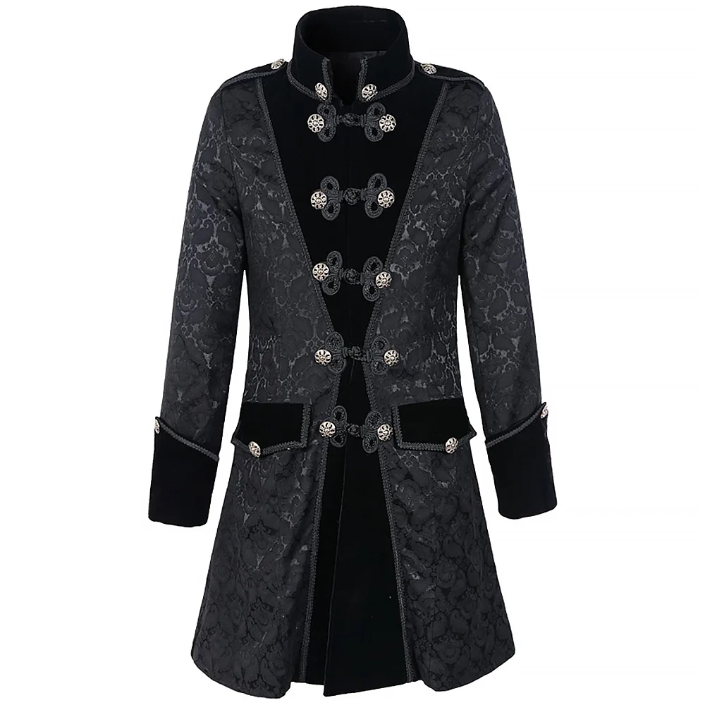Costume médiéval européen Vintage pour hommes, veste gothique victorienne de cour Steampunk, costume