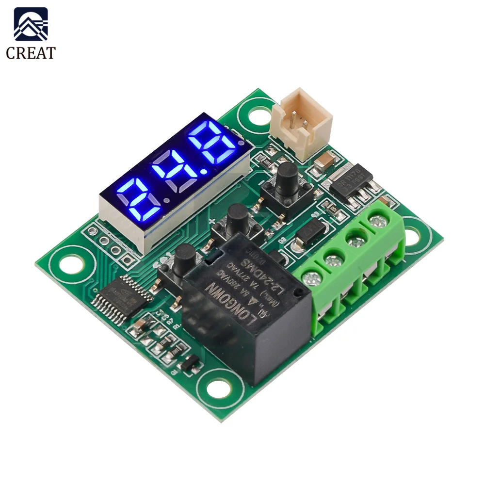 DC 5V 12V 24V W1209 Red Blue LED Digital Thermostat Temperature Control Thermometer Module + NTC Waterproof Sensor Wire