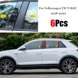 For Volkswagen VW T-ROC T ROC 2018 2019 2020 Car B C Pillar Middle Central Column PC Window Trim Decoration Protection Stickers