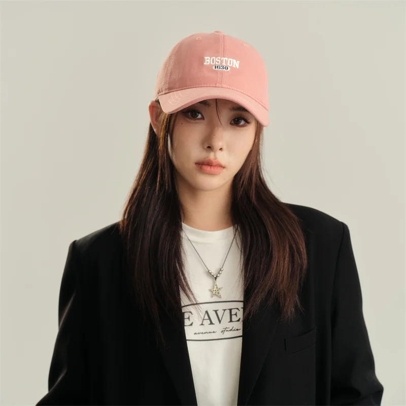 Summer Men Women Letter Embroidery Baseball Cap BOSTON Printed Peaked Cap Adjustable Outdoor Travel Casual Sun Visor Hat