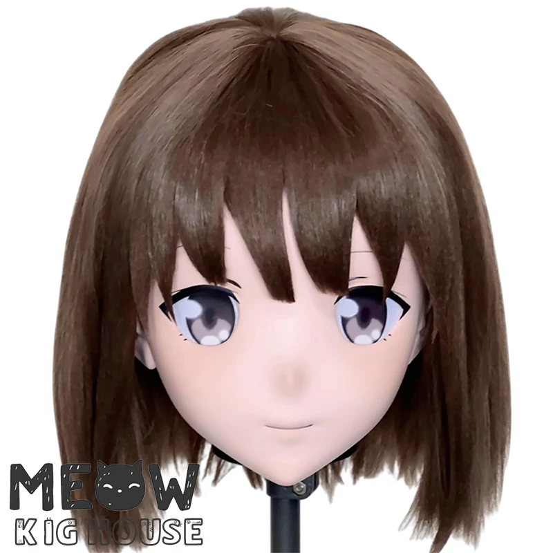 

(MEO473) Customize Handmade Full Head Lockable Crossdress Male to Female Japanese Cartoon Anime Game Character Kigurumi Mask