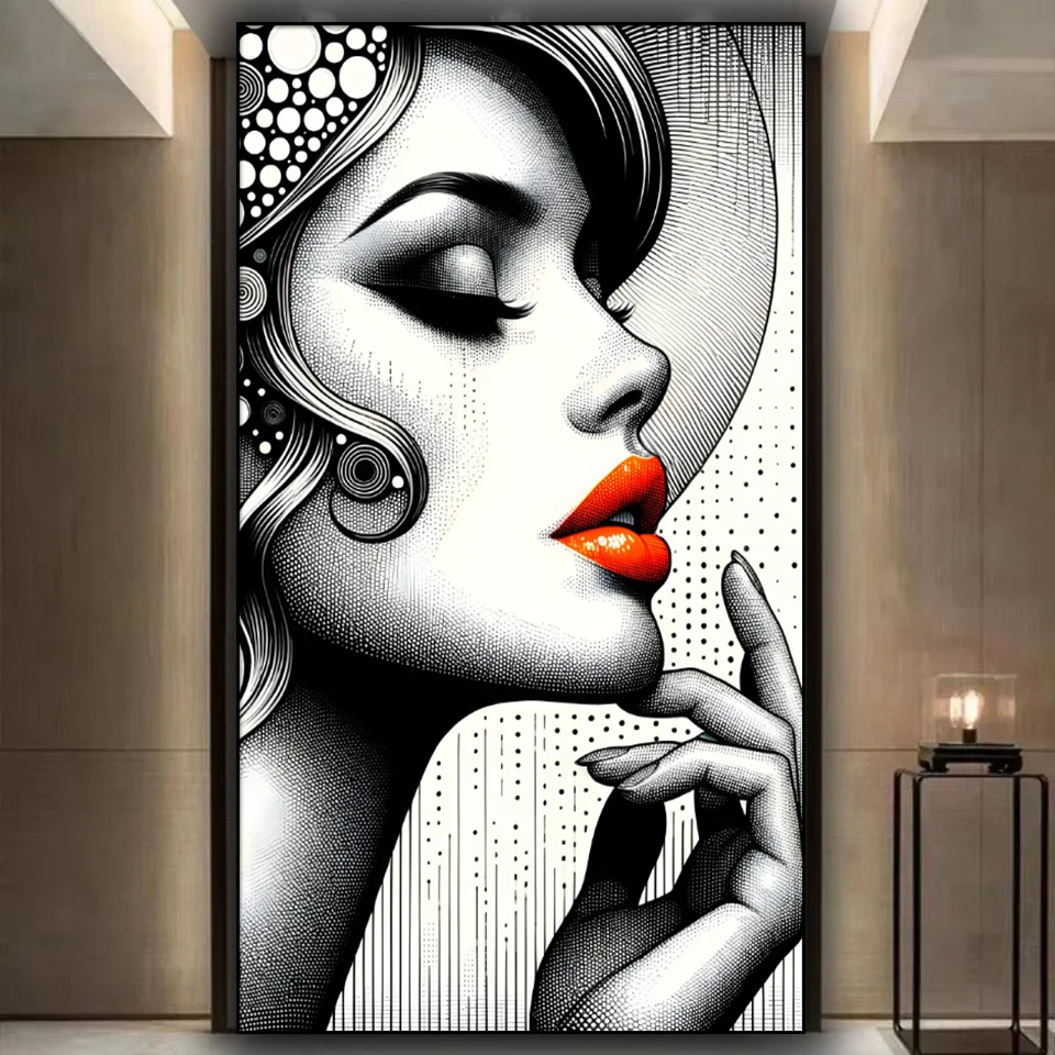 Black and white elegant woman Diamond painting New 2025 Diy Full Square Round Diamond mosaic stich cross portrait Gift Big Size