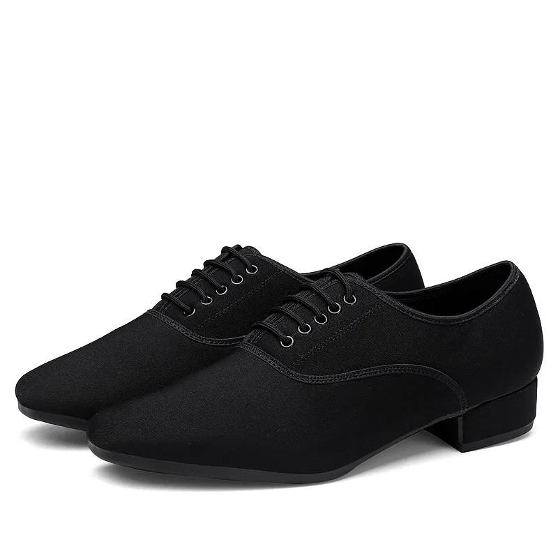 Zapatos de baile latino de salón para hombre, zapatillas de Jazz, tacón bajo, práctica profesional, talla grande 38-49