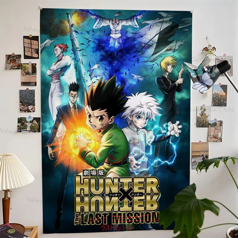 Anime H-HUNTER X H-HUNTER Gon Zoldyck Hisoka Chart Tapestry Art Science Fiction Room Home Decor Cheap Hippie Wall Hanging