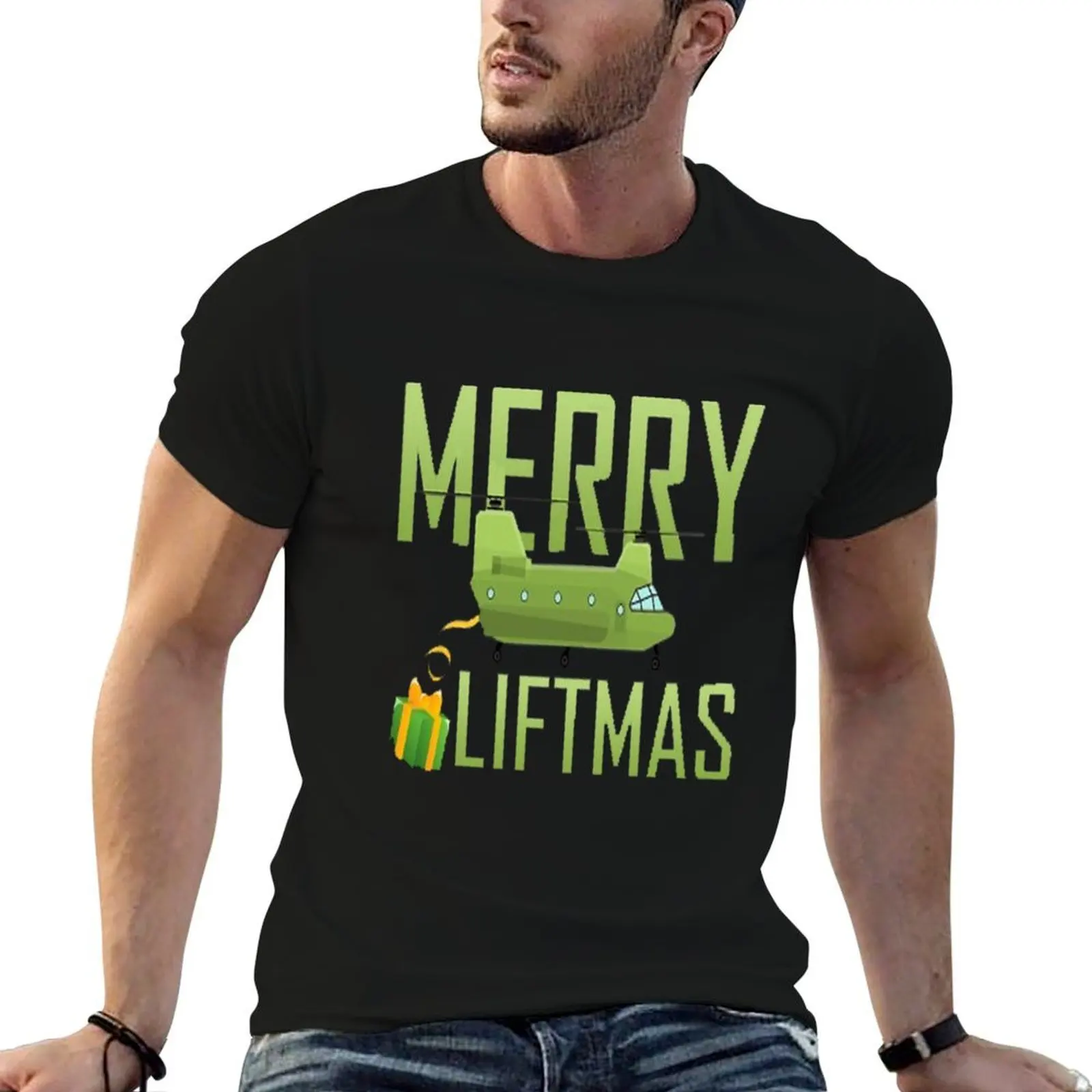 

Merry Liftmas Chinook Helicopter T-Shirt t shirts for man graphic funny t shirt man luxury T-Shirt