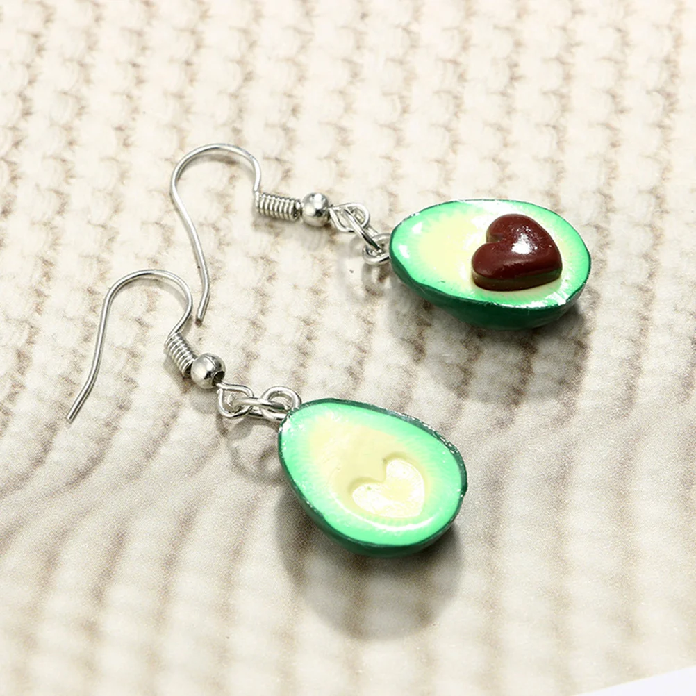 1 زوج النساء الأفوكادو أقراط الإبداعية الفاكهة الأقراط عالية محاكاة تأثير غير حساسية خفيفة الوزن هدية الأذن المجوهرات #5