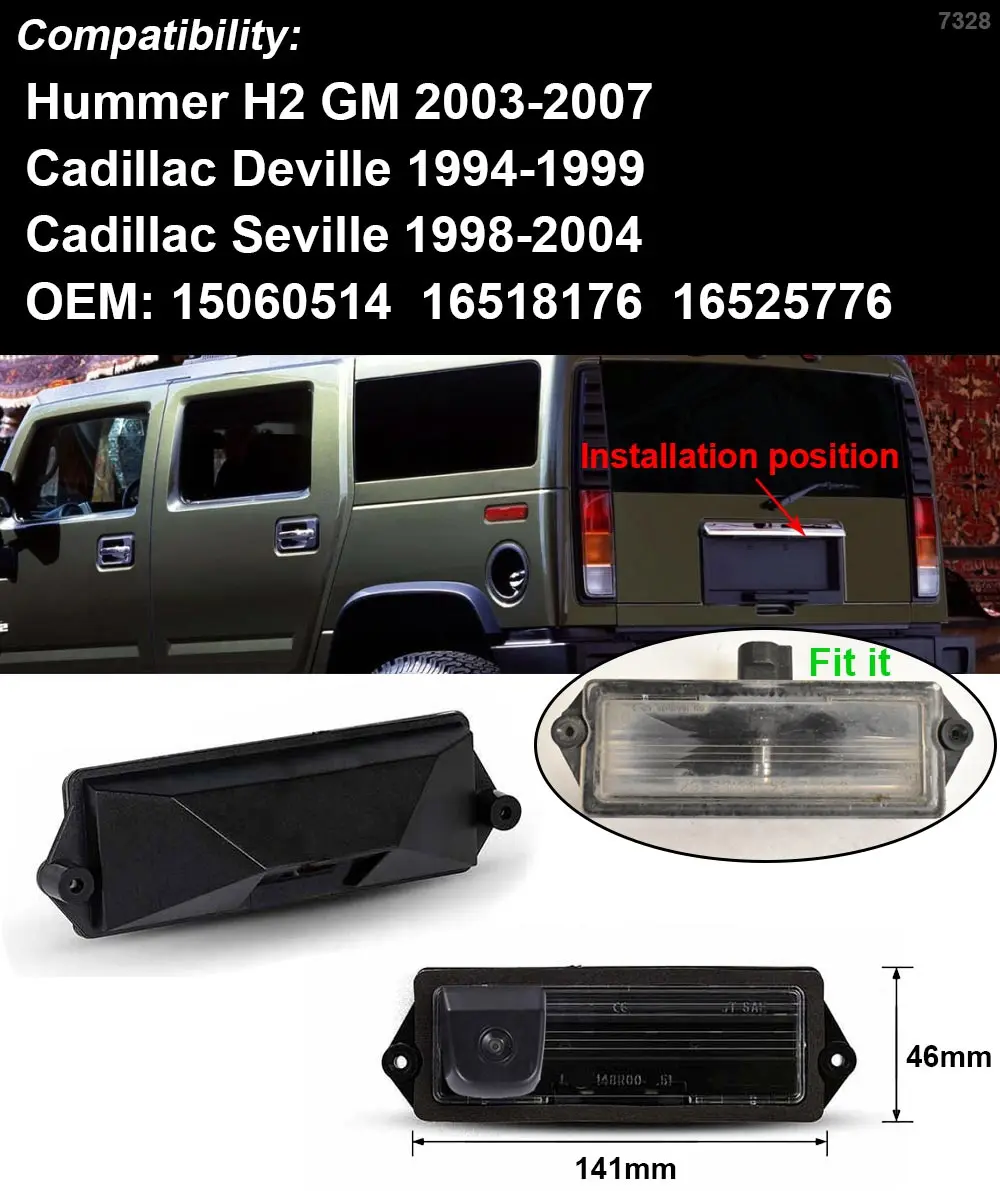 OEM: 15060514 for Hummer H2 GM 2003-2007 Cadillac Deville SevilleHD night vision reverse HD CCD car camera