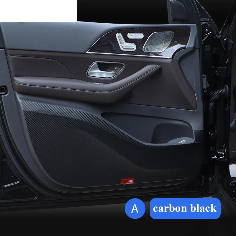 

For Mercedes Benz EQE 500 350 SUV Sedan 2023 2024 Suede Carbon Fiber Sticker Car Door Anti Kick Cover Protection Mat