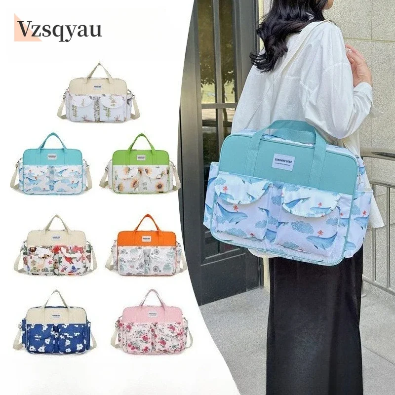 Travel Multifunctional Large Capacity Handheld Diagonal Diaper Bag Fashionable Quilted Diamond Grid Single Shoulder Mommy Bags