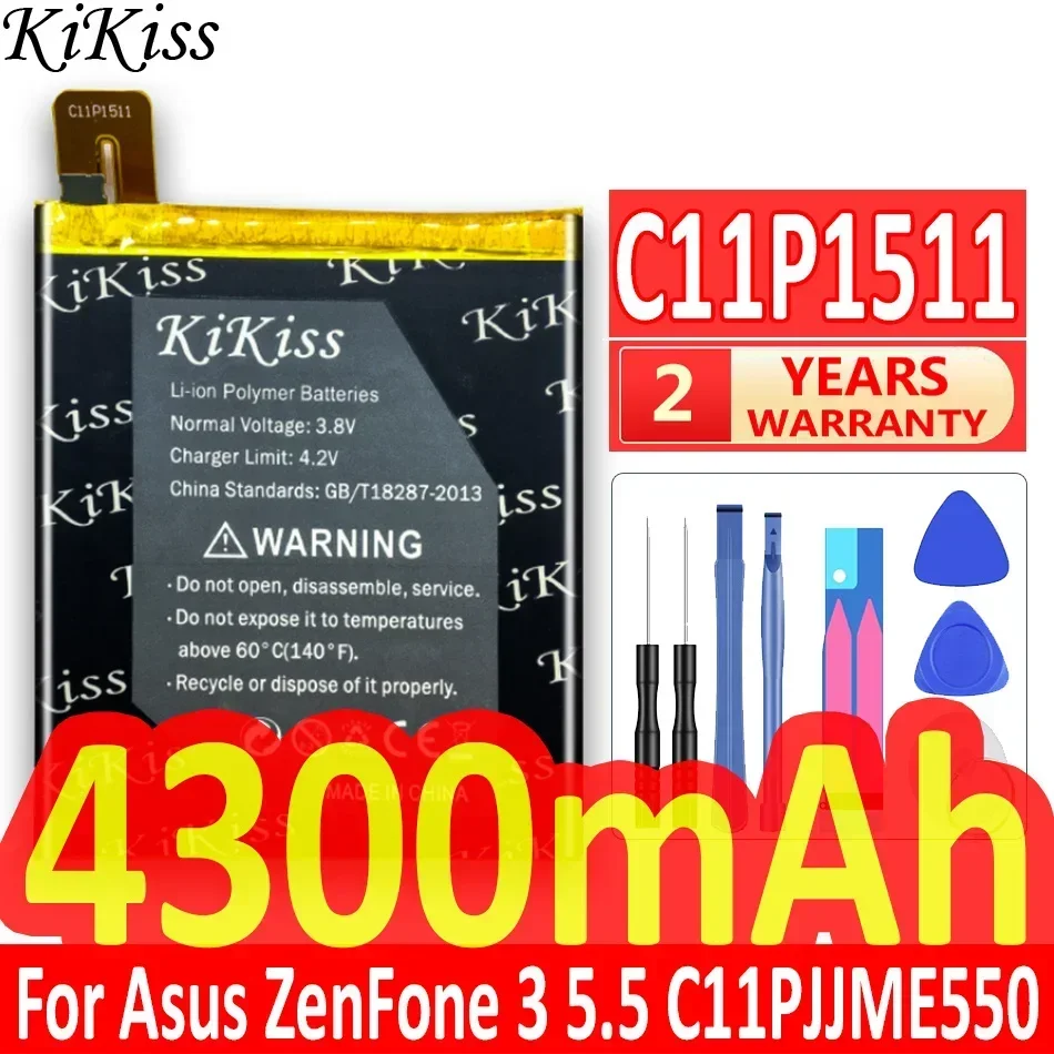 

Аккумулятор KiKiss для ASUS Zenfone 3 Zenfone3 5,0 5,5 4, селфи Ze552kl Z012da Z012de C11PJJME550 ZD553KL Batterij + трек NO