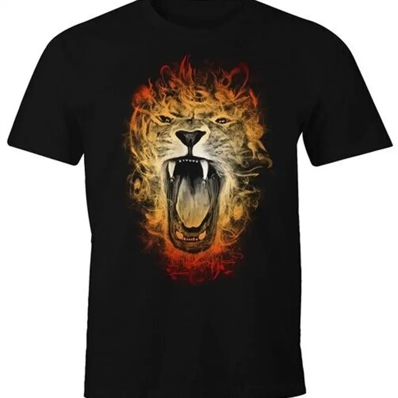 Mens Lion Inferno Fun Shirt Moonworks®