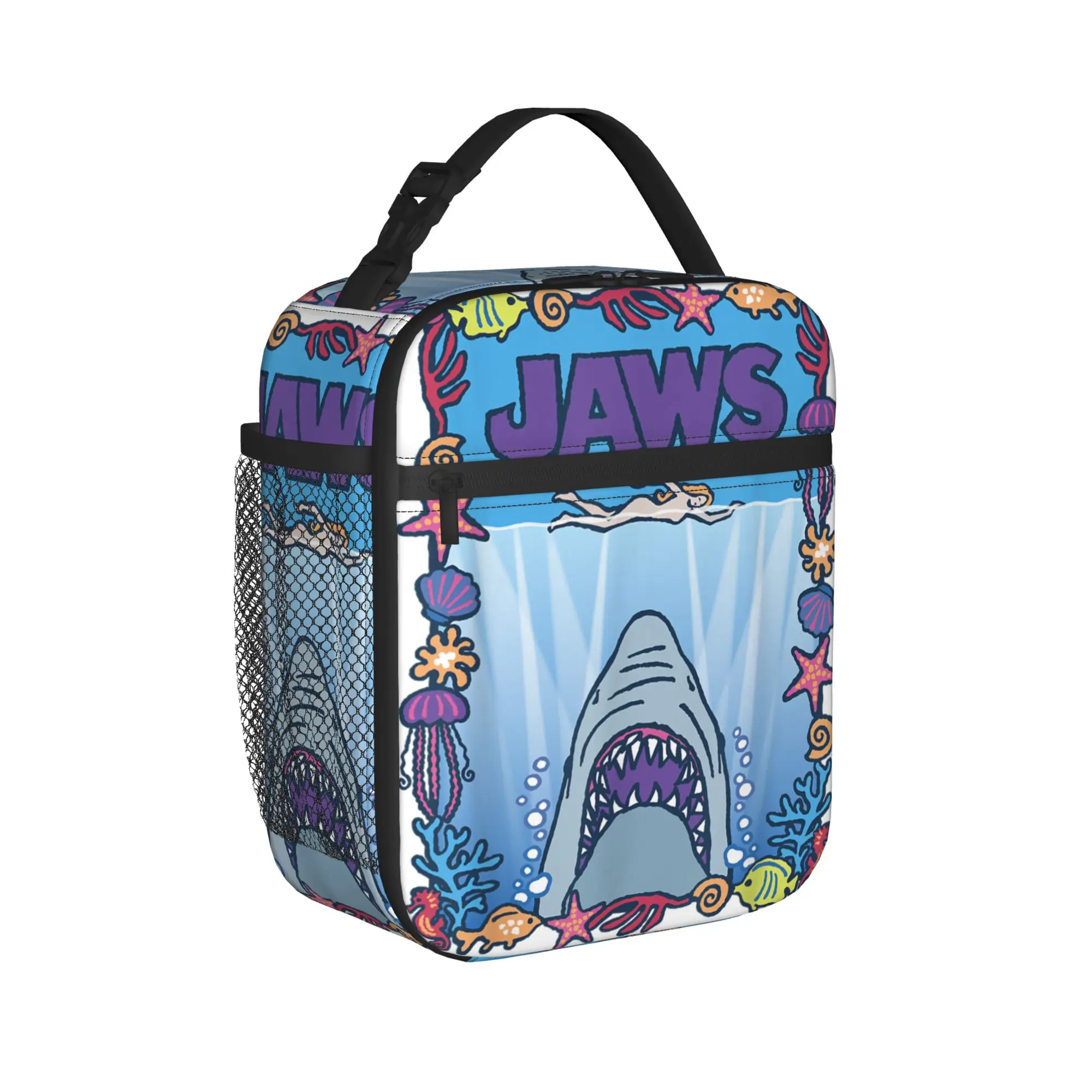 Lunch Bag Jaws 50th Anniversary Poster Picnic Lunch Box For Child  Fashion Convenient Graphic Design Thermal Lunch Bags
