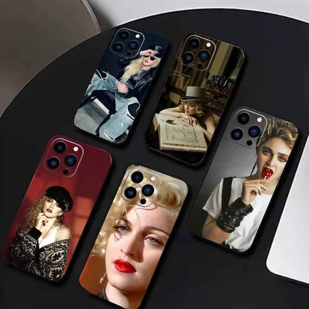 

Singer R-Madonna Phone Case For iPhone 17 16 15 14 13 12 Max Plus Silicone Black Cover