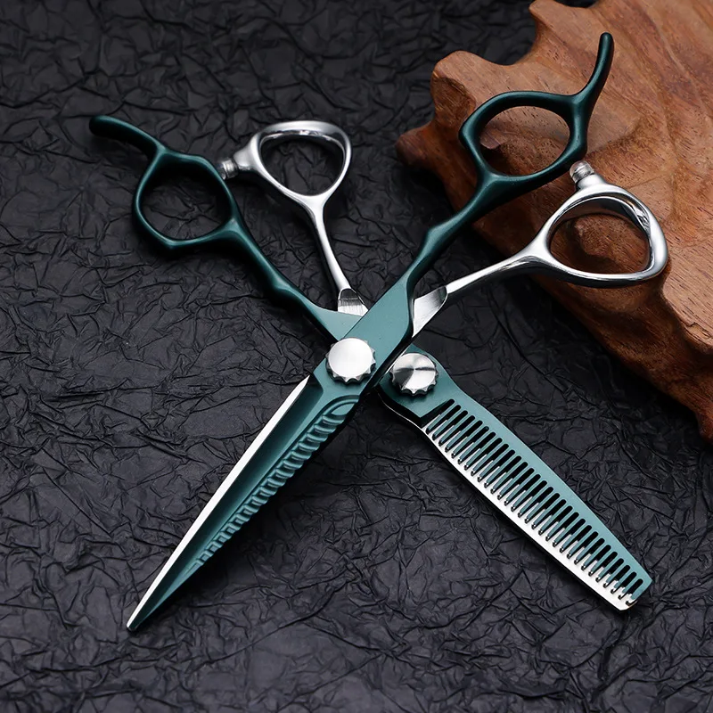 

6” Hair Salon Professional Hair Stylist Cutting Straight Scissors Barber Haircutting Thinning Scissors Set