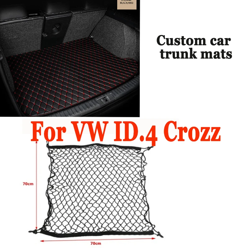 Car Mats For VW Volkswagen ID.4 Crozz 2020 2021 2022 2023 Leather Mat Car Trunk Mat Organizador Maletero Coche Car Accessories