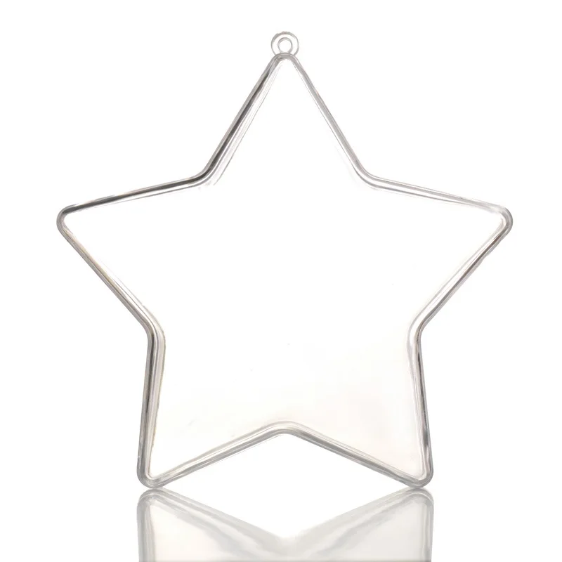 Boule en forme d'étoile à remplir bricolage, ornements en plastique transparent, arbre de Noël, pendentif facilement ble, décor de fête, boîte à bonbons transparente, 10 ensembles