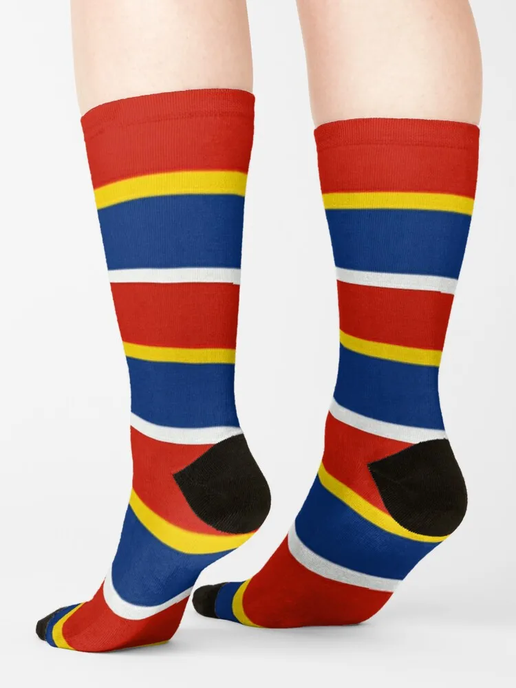 70s und 80s Puppet Inspiriert Gestreiften Hemd Design Muster Socken Socken Designer Marke