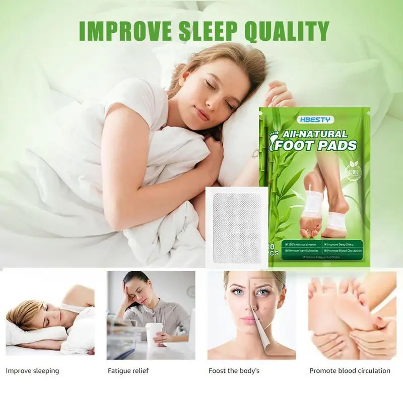 Sleep Aid Patch Wormwood Foot Pads For Better Sleep 10pcs Natural Foot Pads For Deep Cleansing Improve Sleep Adhesive Sheets