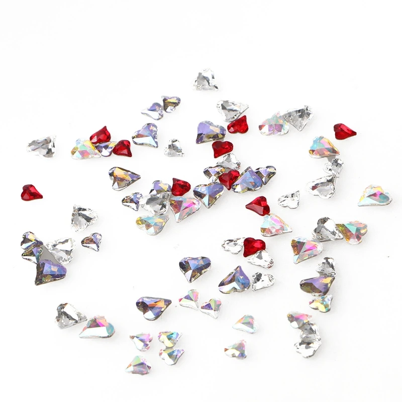 E1YE Valentines Heart Decorations Pointed Bottom Heart Rhinestones