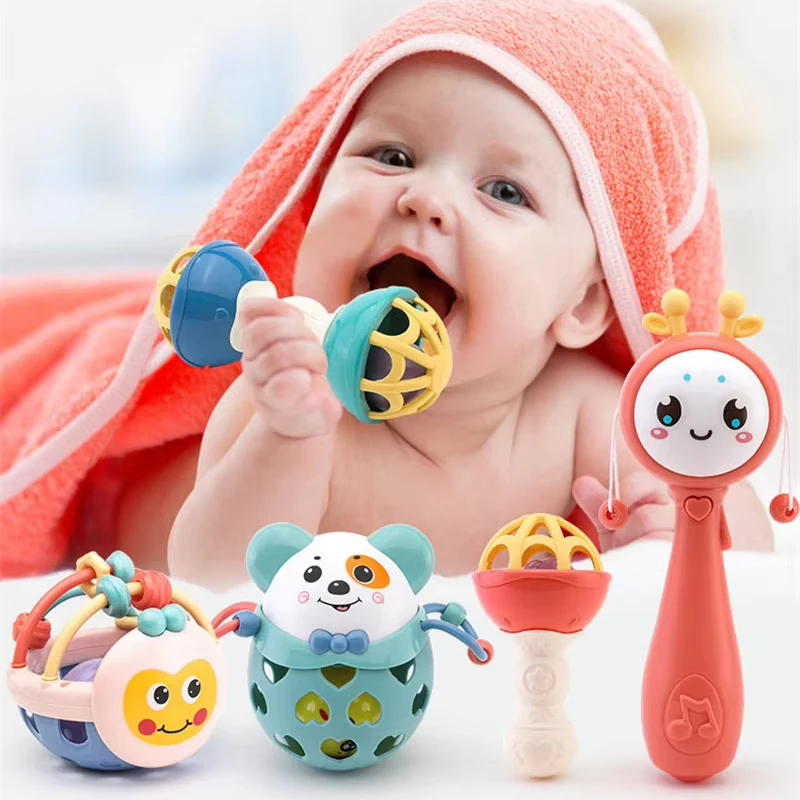 Baby Rattles Toys 0 12 Months Baby Games Teether Sensory Newborn Toy Educational Development Toys For Babies 1 2 Year Old