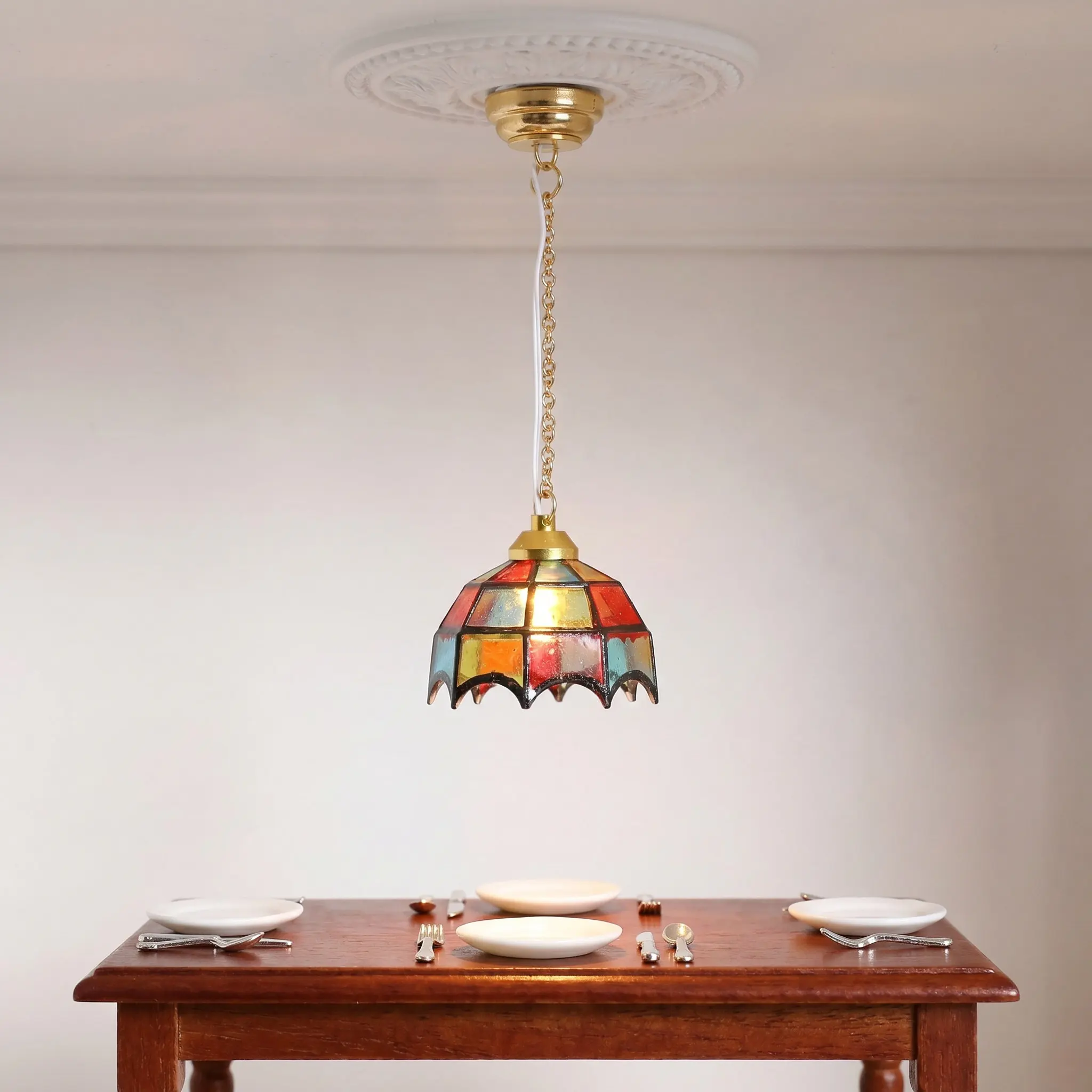Mini House Ceiling Lamp LED Hanging Light Premium Metal Ornament Mini Hanging Lamp Small House Room Decor Accessories