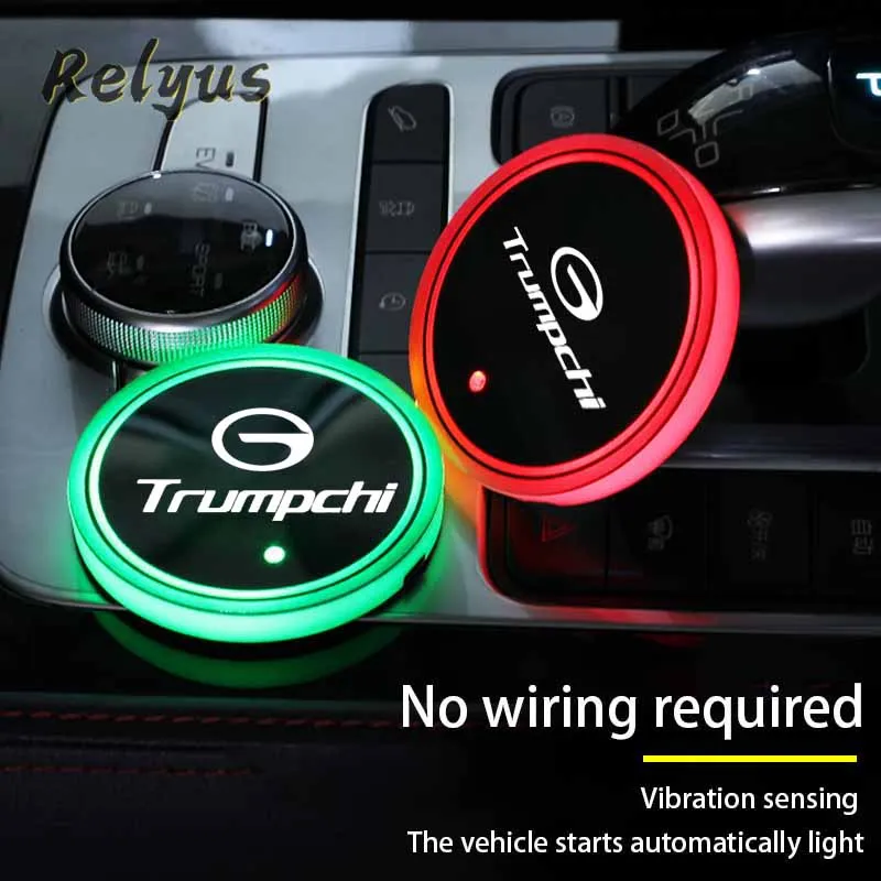 Luminous Car Cup Coaster Holder Car Led Atmosphere Light Logo Lamp For Trumpchi GAC GS3 GS4 GS5 Coupe GA4 GS8 GM6 GM8