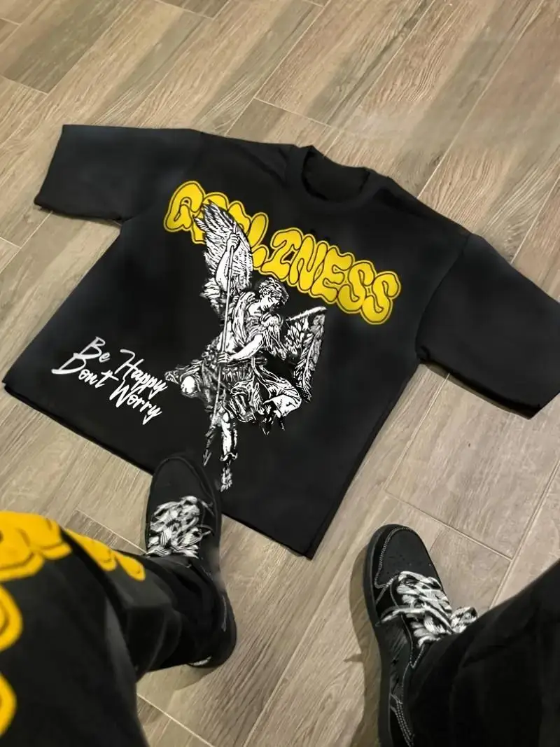 

Новая мужская футболка на лето 2025 года с повседневным модным удобным и мягким 3D-принтом букв.