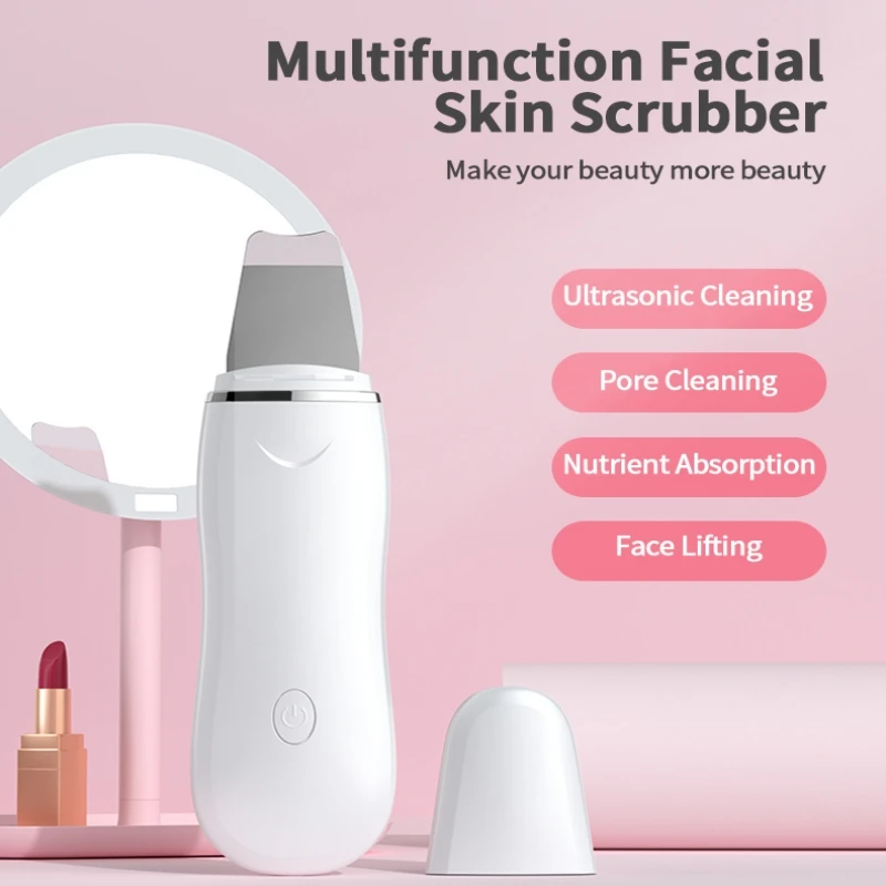 

Facial Massager Ultrasonic Skin Scrubber Scrubber Deep Vibrate Facial Cleaner Shovel Face Scrubber Peeling Black Head Remover