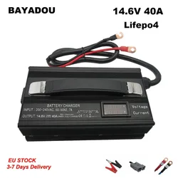 12V 40A LiFePO4 Fast Charger 4S 14.6V LFP Iron Phosphate Energy Storage RV Solar 100AH 200AH 300AH 400AH Battery Chargers