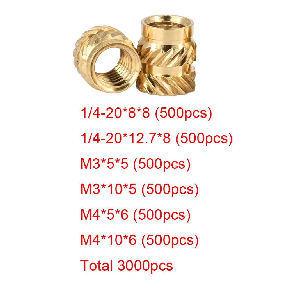 

Customized 3000Pcs Heat Brass insert nut for 3d printer
