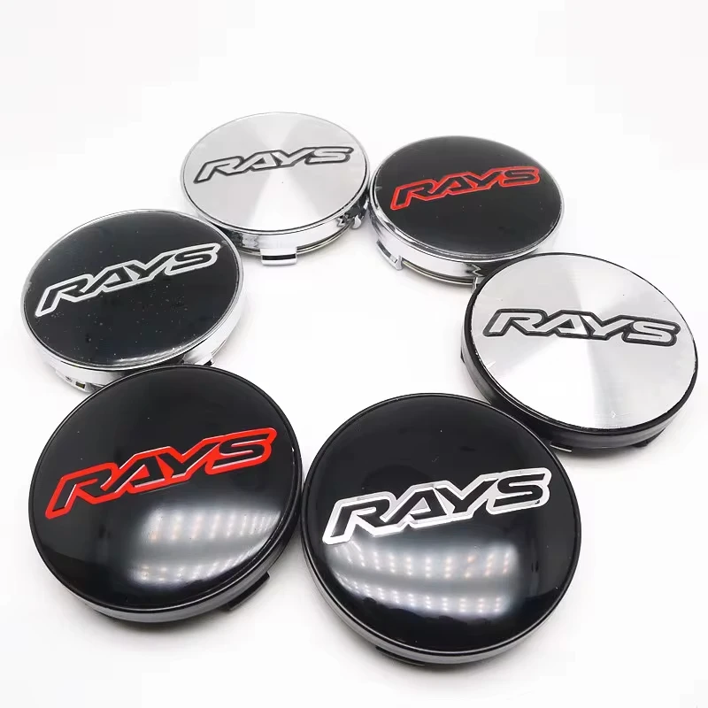 4PCS 56MM 60MM RAYS Emblem Wheel Center Hub Cap Car Rims Dust-proof Cover Hubcaps Sticker Auto Styling Accessories