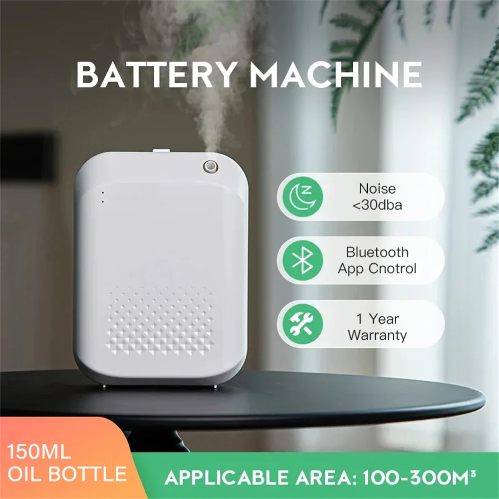 Olie Diffuser Dekking 300m ³ Etherische Olie Diffuser Batterij Geur Machine Bluetooth Controle Luchtreiniger Voor Huiskamer Geur