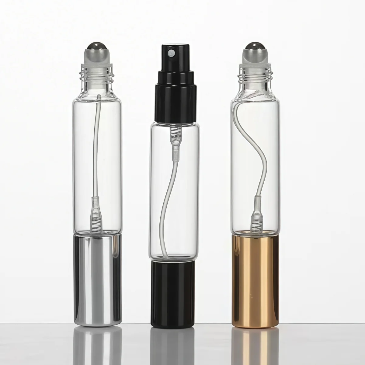 3pcs 10ml Double-headed glass perfume dispensing bottle Refillable Perfume Bottles Glass Spray Bottle Ball-type Storing Cosmeti