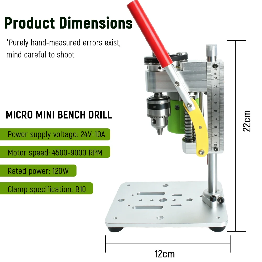 Multifunctional Mini Bench Drill Milling Machine 120W DIY High Precision Drilling Machine Chuck Hole Punching Machine