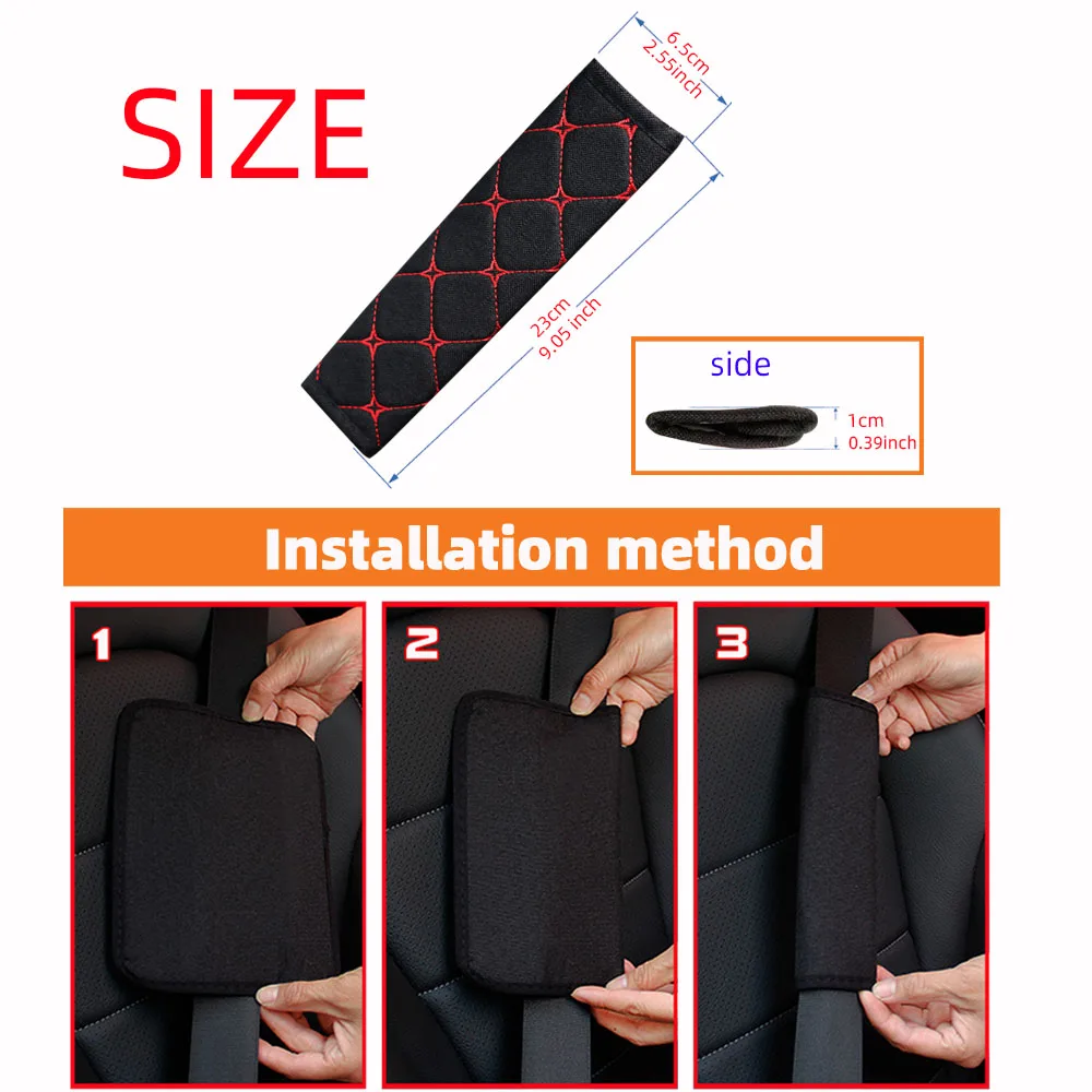 A Linen Embroidered Breathable Fabric Car Seat Belt Shoulder Strap Cover Insurance Strap Cover Car Accessories image 5