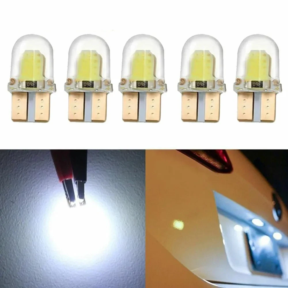 10X T10 194 168 żarówka LED 5W 8SMD jasna krzemionkowa żarówka lampa oświetlająca tablice rejestracyjną biała czerwony niebieski żółty różowa DC 12V