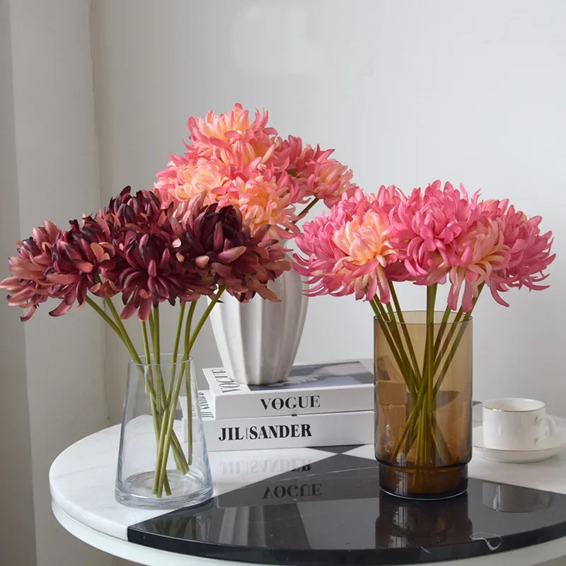 15/20 Stück Künstliche Chrysanthemen Seidenblumen in Blau Restaurant-Dekoration Simulierte Krabbenklauen-Chrysanthemen Kunstblumen – Detail 4