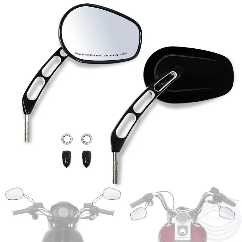 

2pcs All-Aluminum Motorcycle Rearview Mirrors Modified for Harley Universal Large Mirror