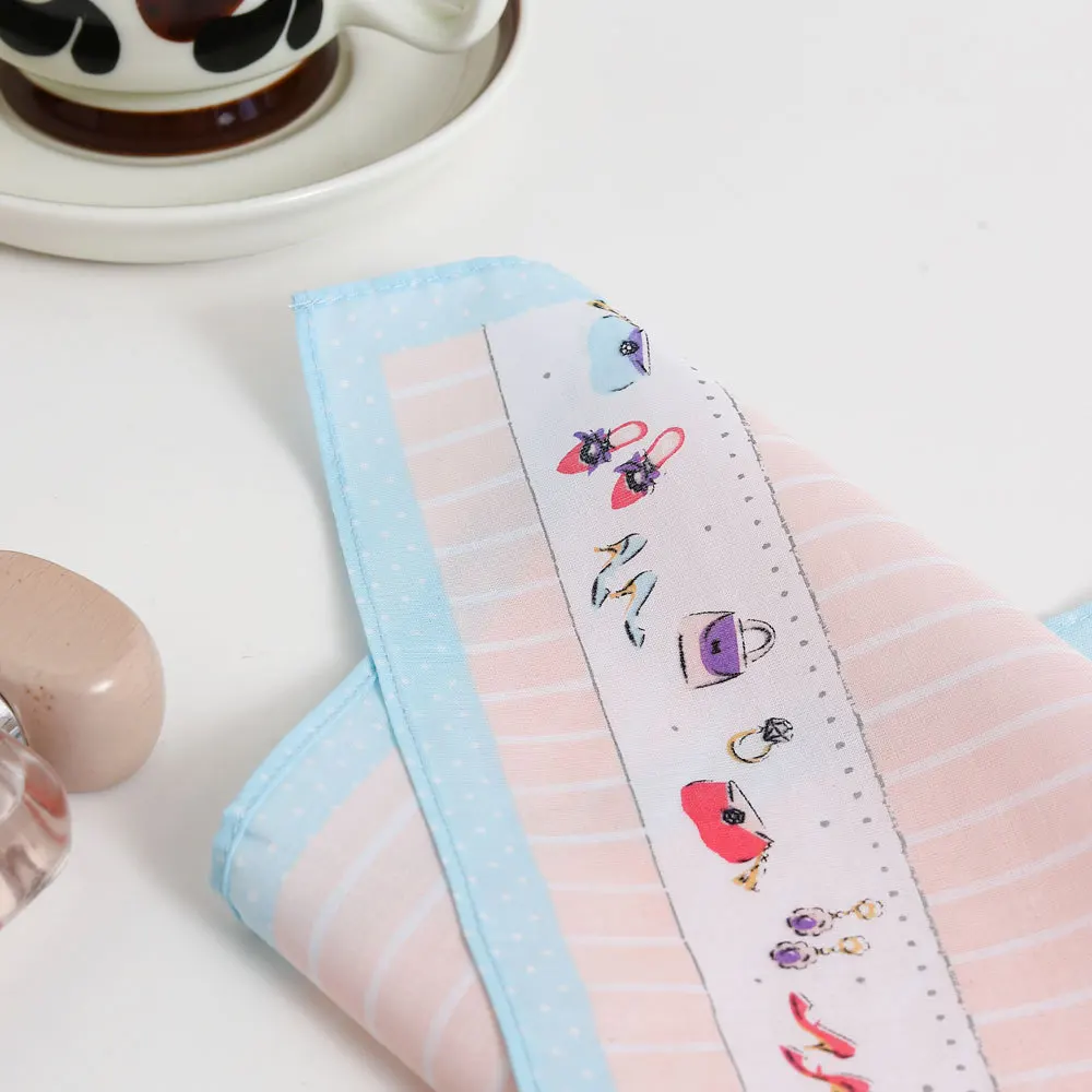 3/6Pcs Women's Cute Cotton Handkerchief Set, 43cm
