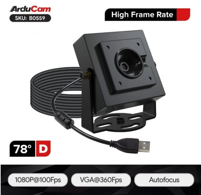 High Framerate AutoFocus USB2.0 UVC Camera, Up to 360FPS, 1080P, Arducam ezBOX-Swift