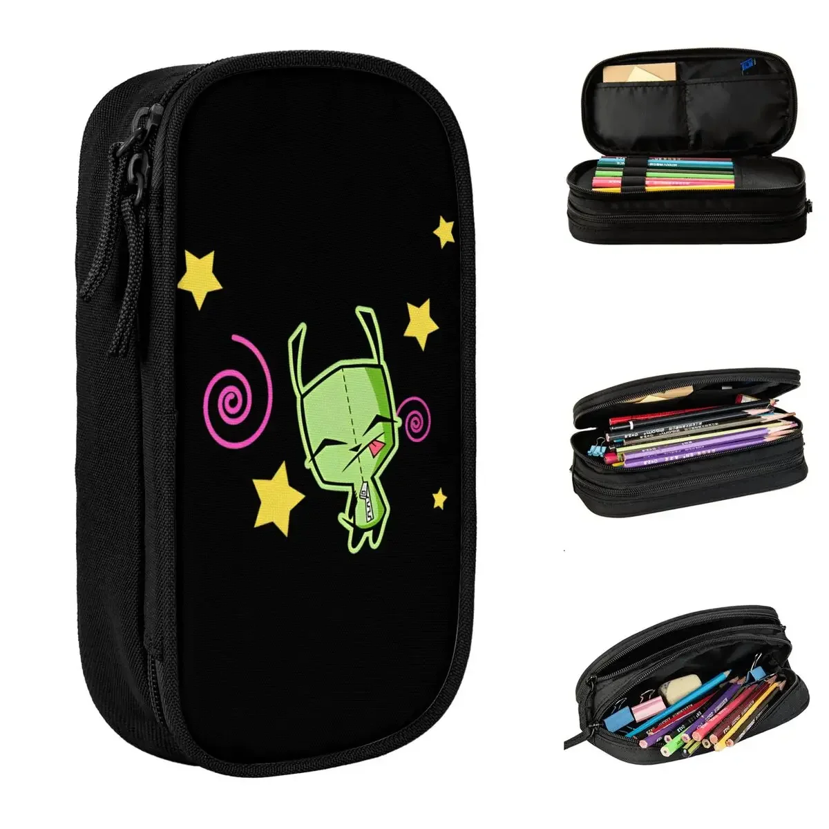 

Cute Gir Invader Zim Cartoon Pencil Case Pencil Box Pen Box for Student Big Capacity Bags School Supplies Gifts Stationery