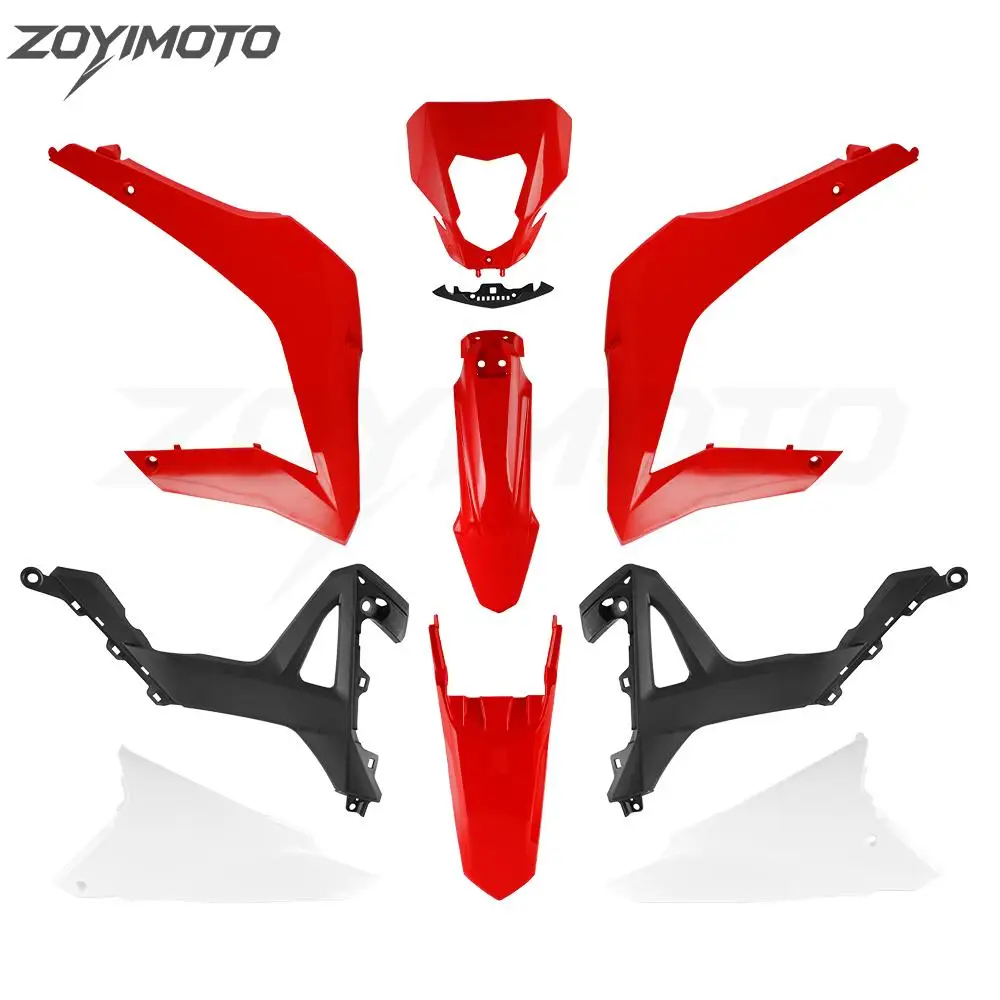 Full Plastics Fairing Body Work Frame Kit Fender Side Cover For Honda CRF300L CRF 300L 2021 2022 2023 Dirt Pit Bike Red