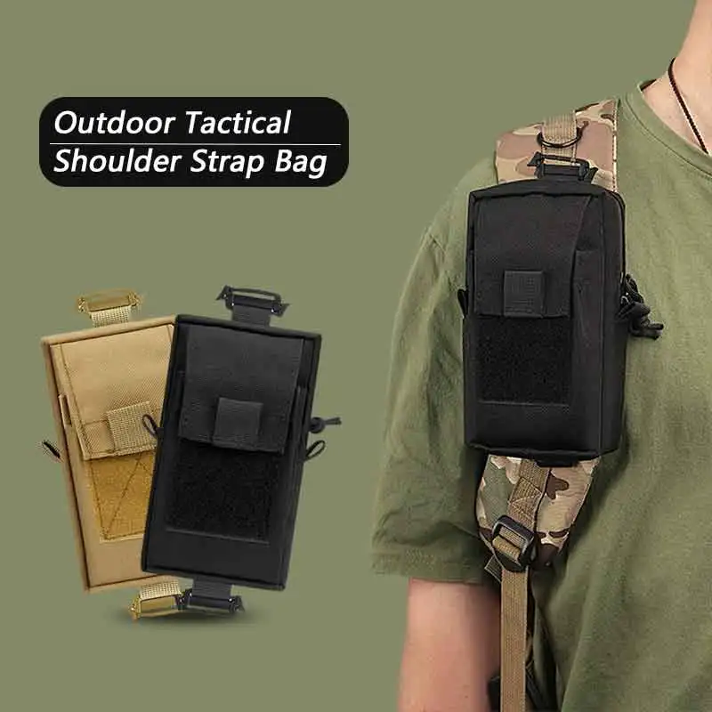 1pcs  Weatherproof Durable Tactical Phone Pouch Backpack Str