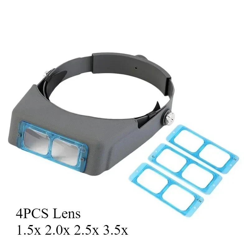 Cabeça vestindo lupa 1.5x 2x 2.5x 3.5x jóias lupa olho relojoeiro ferramenta de reparo capacete lupas