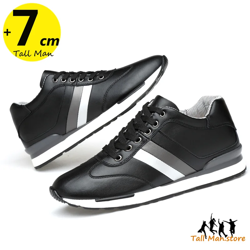 Sapatos de elevador masculinos tênis grossos palmilhas de aumento de altura 6cm de altura elevador plus size 37-44