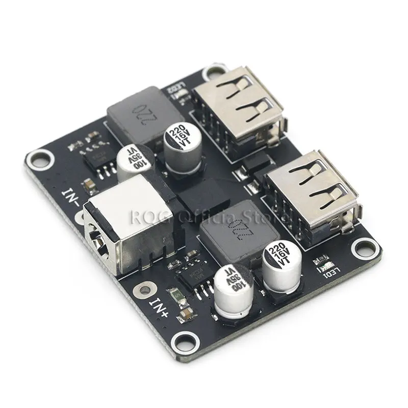 Dual 2 Double USB Fast Charger Buck Module Input 6V- 30V Single Port 24W Support QC2.0 QC3.0 QC 2.0 3.0 Car Vehicle Board