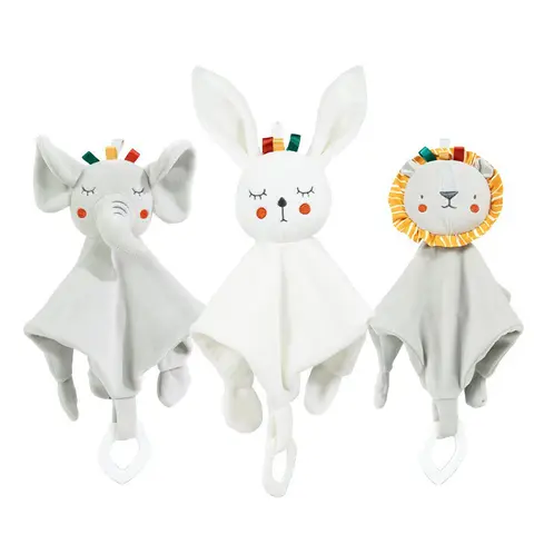 Baby Taggies Baby Blankets With Stuffed Animal Toys - Security Blanket Newborn Comfort Towel  Infant Snuggle Blankie