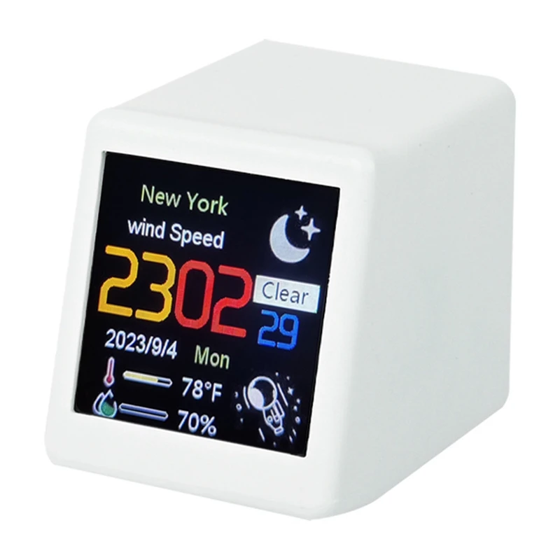 Smart WIFI Weather Station Clock DIY Cute GIF Animations Desktop Decoration Electronic Album Function MINI Clock B-A31R