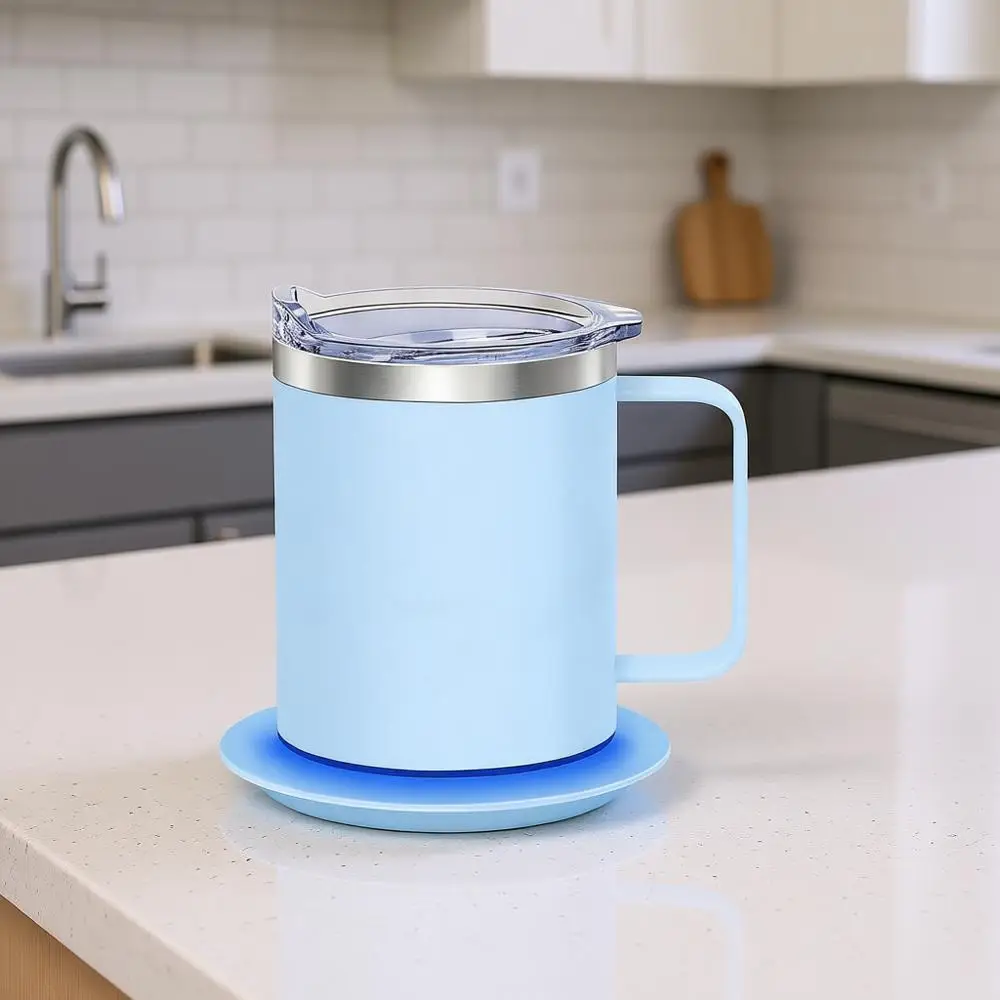 

Double-Walled Stainless Steel Electric Heating Coffee Mug, 12oz Cerulean